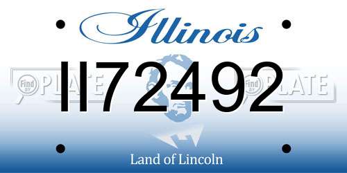 II72492 Illinois License Plate