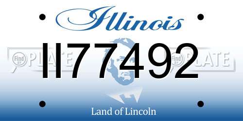 II77492 Illinois License Plate