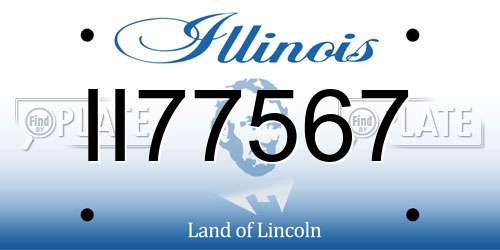 II77567 Illinois License Plate