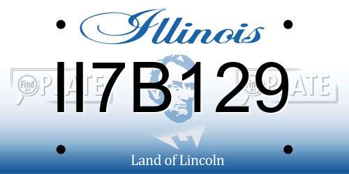 II7B129 Illinois License Plate