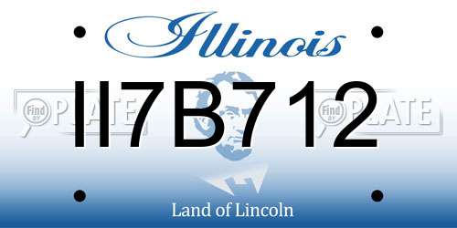 II7B712 Illinois License Plate