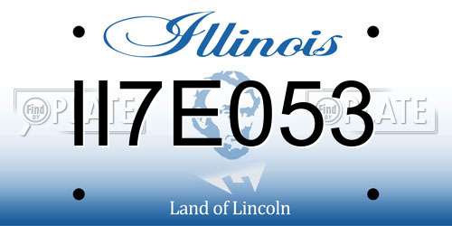 II7E053 Illinois License Plate