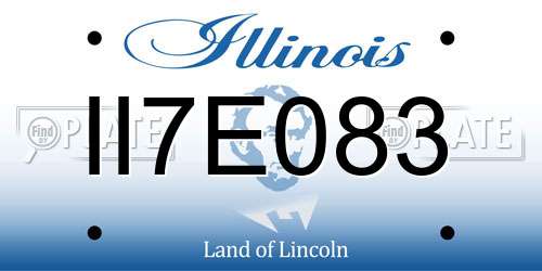 II7E083 Illinois License Plate