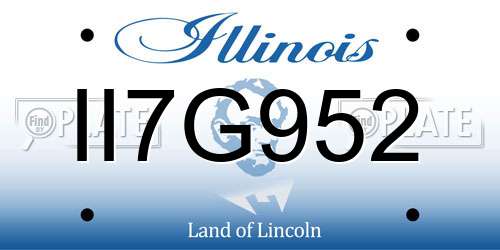 II7G952 Illinois License Plate