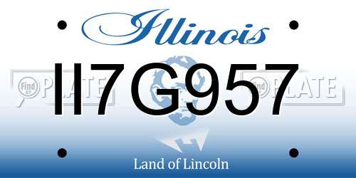 II7G957 Illinois License Plate