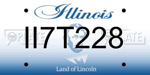 II7T228 Illinois License Plate