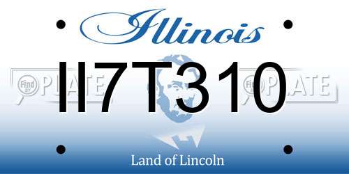 II7T310 Illinois License Plate