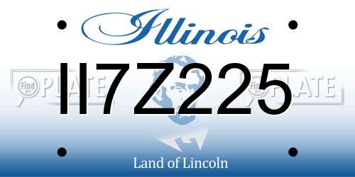 II7Z225 Illinois License Plate