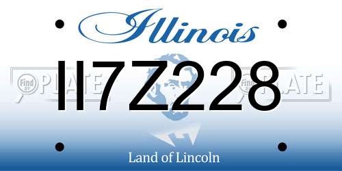 II7Z228 Illinois License Plate