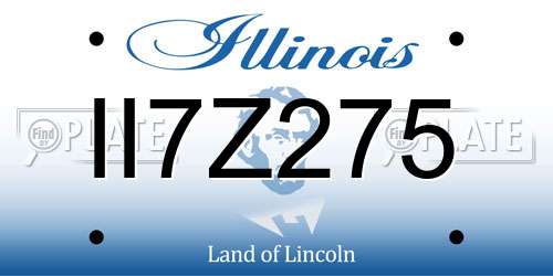 II7Z275 Illinois License Plate