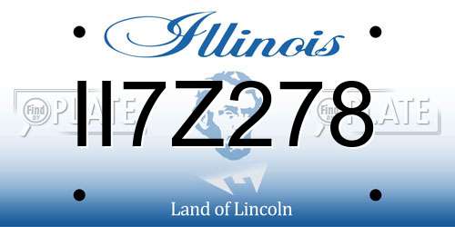 II7Z278 Illinois License Plate