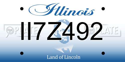 II7Z492 Illinois License Plate