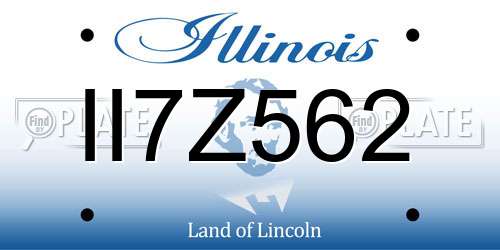 II7Z562 Illinois License Plate