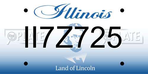 II7Z725 Illinois License Plate