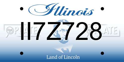 II7Z728 Illinois License Plate