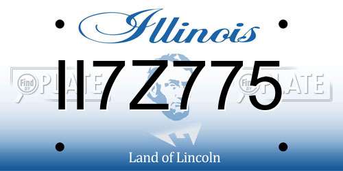 II7Z775 Illinois License Plate