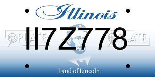 II7Z778 Illinois License Plate