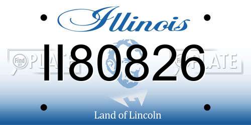 II80826 Illinois License Plate