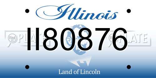 II80876 Illinois License Plate