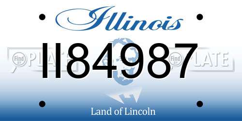 II84987 Illinois License Plate