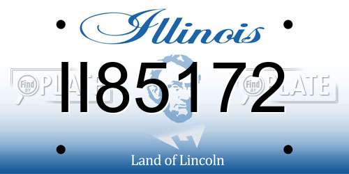 II85172 Illinois License Plate