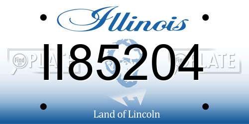 II85204 Illinois License Plate