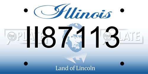 II87113 Illinois License Plate