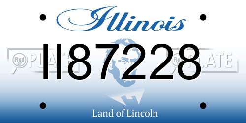 II87228 Illinois License Plate