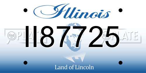 II87725 Illinois License Plate