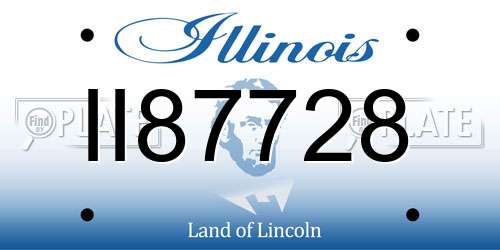 II87728 Illinois License Plate