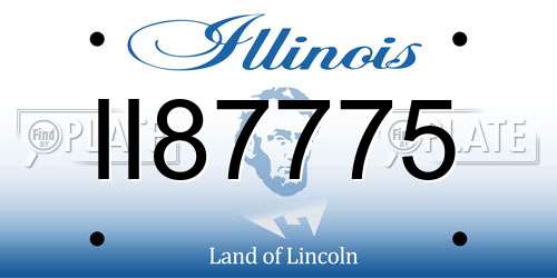 II87775 Illinois License Plate