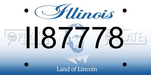 II87778 Illinois License Plate