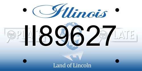II89627 Illinois License Plate