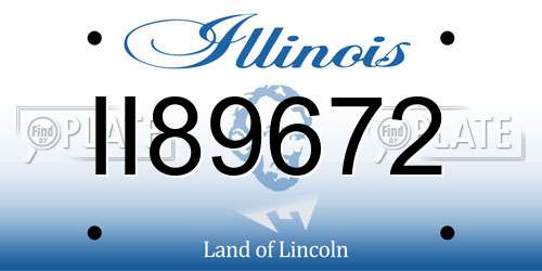 II89672 Illinois License Plate