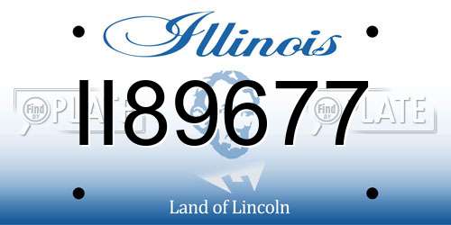 II89677 Illinois License Plate