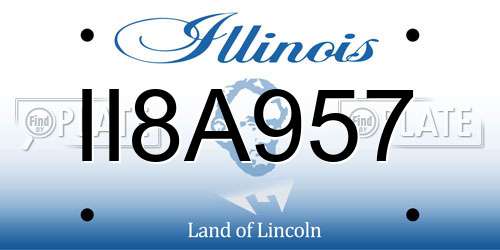 II8A957 Illinois License Plate