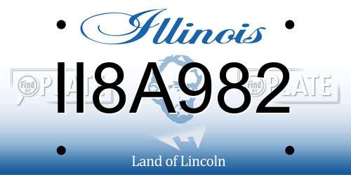 II8A982 Illinois License Plate