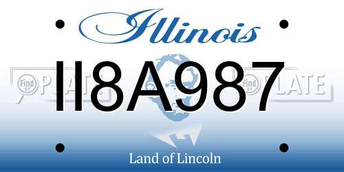 II8A987 Illinois License Plate
