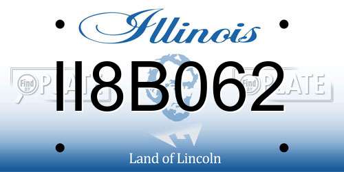II8B062 Illinois License Plate