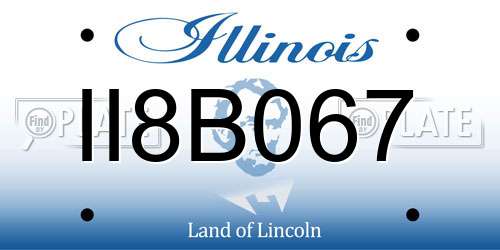 II8B067 Illinois License Plate