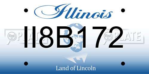 II8B172 Illinois License Plate