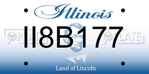II8B177 Illinois License Plate