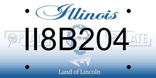 II8B204 Illinois License Plate