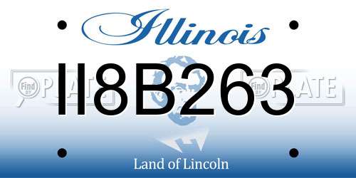 II8B263 Illinois License Plate