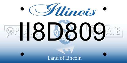 II8D809 Illinois License Plate