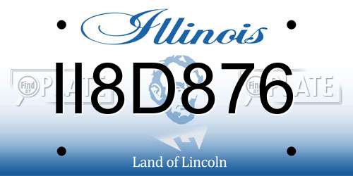 II8D876 Illinois License Plate