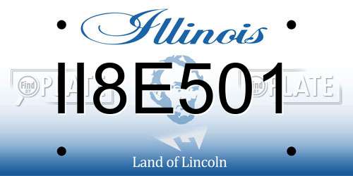 II8E501 Illinois License Plate