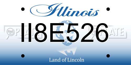 II8E526 Illinois License Plate