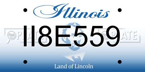 II8E559 Illinois License Plate