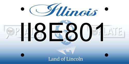 II8E801 Illinois License Plate